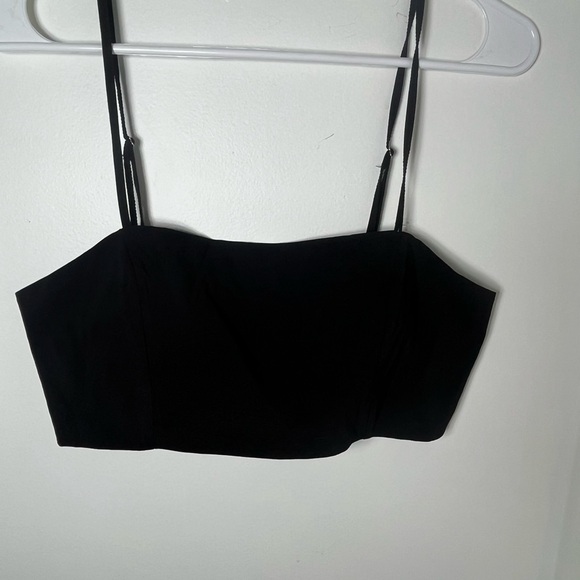 Lulus Tops - Lulus Black Bustier Crop Top Spaghetti Strap Front Zip Corset Style